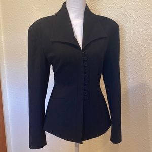 Bebe vintage wool long blazer corset button front